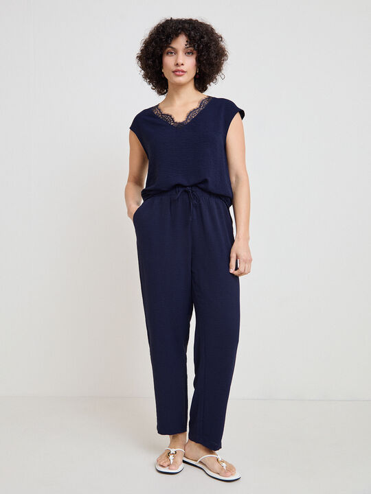 PANTAL&Oacute;N JOGGER Azul Marino image number null