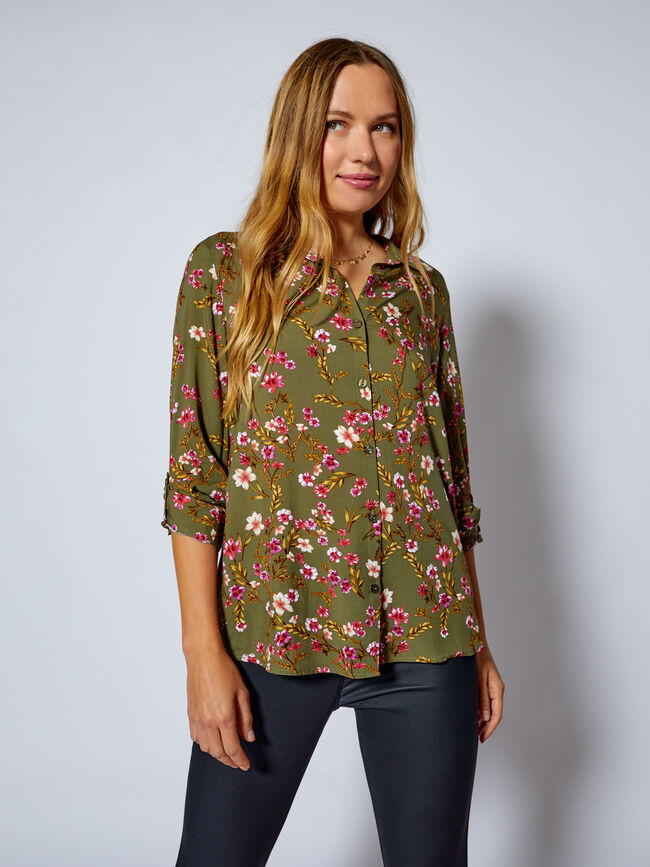 blusa visco print Kaki