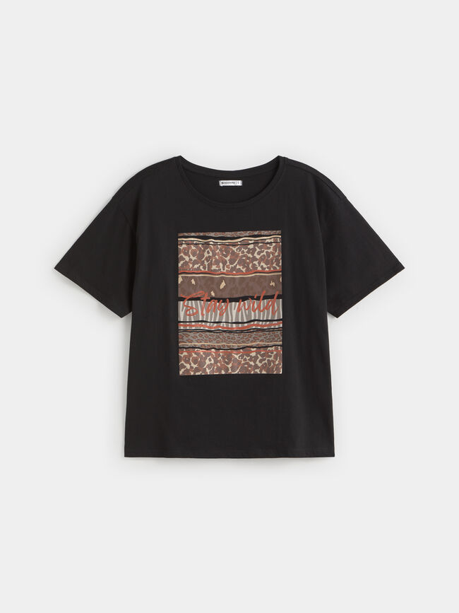 CAMISETA POSICIONAL ANIMAL Negro