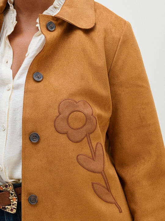 CHAQUETA ANTELINA FLORES OLIVA GOLD image number null
