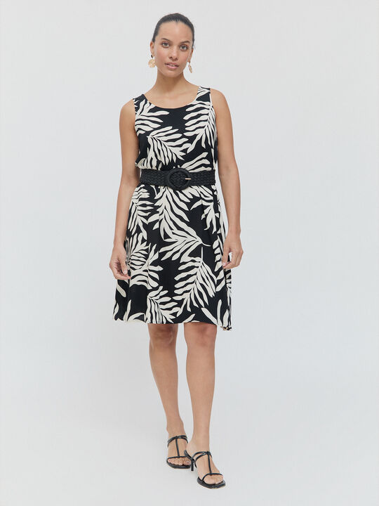 VESTIDO ESTAMPADO TIRANTES Negro image number null