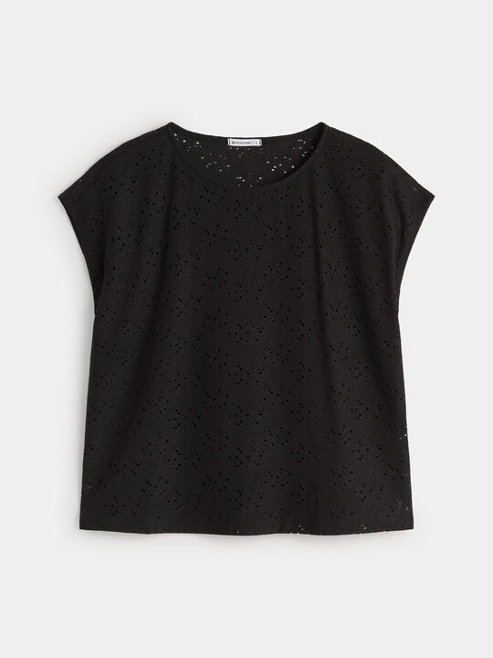 CAMISETA EYELET SISADA Negro image number null