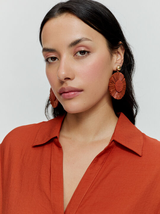 PENDIENTES FLOR NATURAL Teja image number null