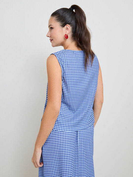 CAMISETA SET VICHY Azul Marino image number null