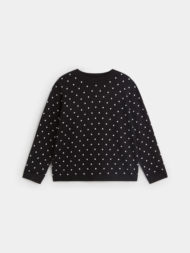 JERSEY DETALLE TOPOS Negro