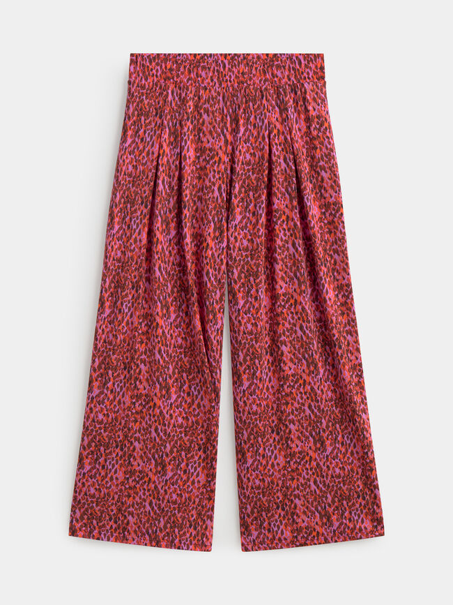 PANTALON ACAMPANADO ESTAMPADO Fucsia