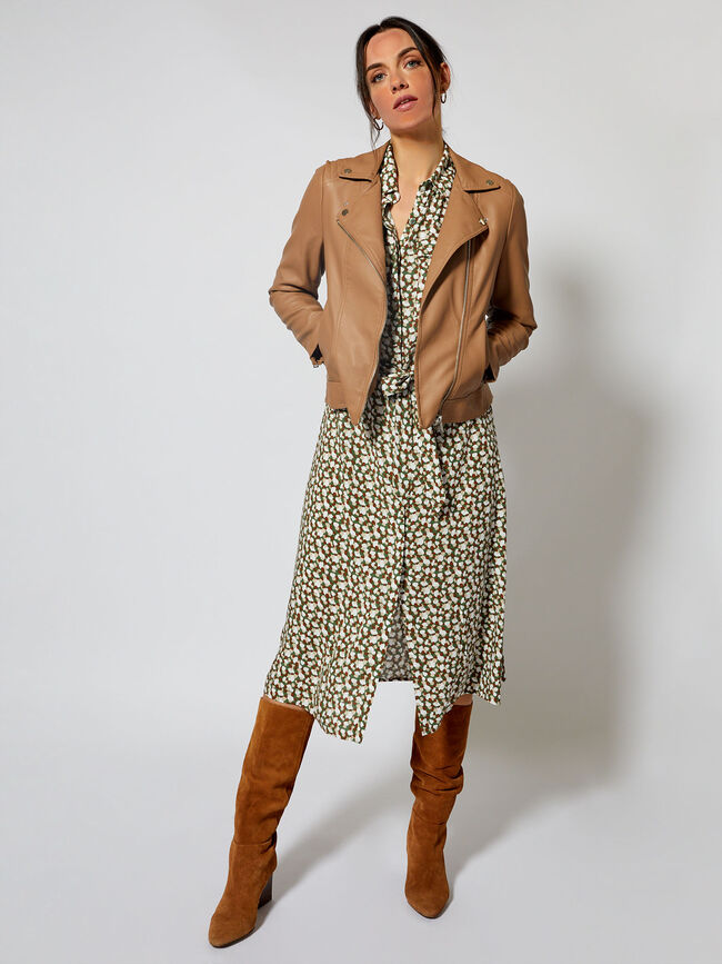 Camisero largo print Kaki