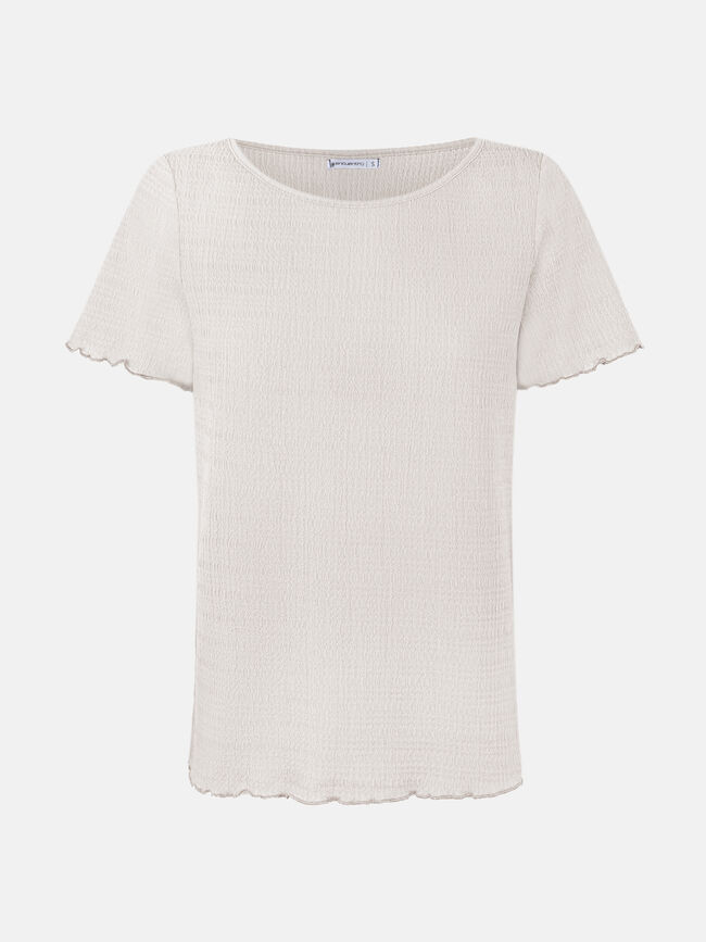 camiseta básica plisada Piedra oscuro
