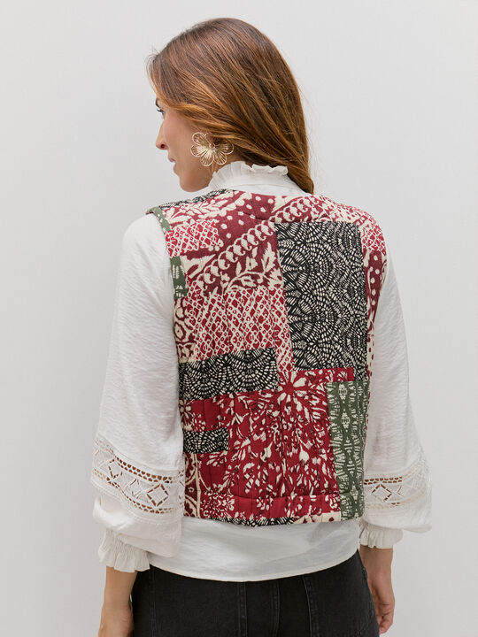 CHALECO ACOLCHADO ESTAMPADO Crudo image number null