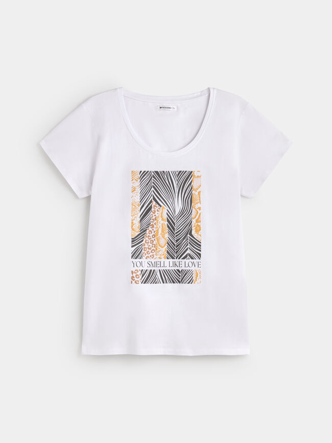 CAMISETA ALGODÓN ESTAMPADA Blanco Optico