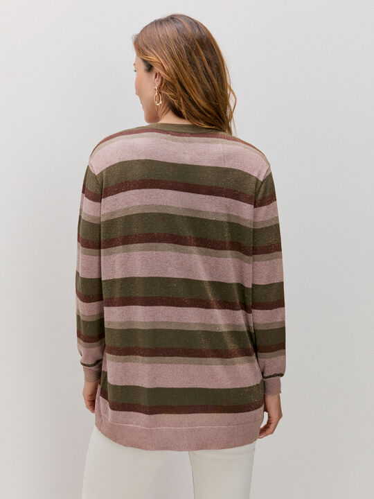 CARDIGAN RAYAS METALIZADAS Estampado 1 image number null