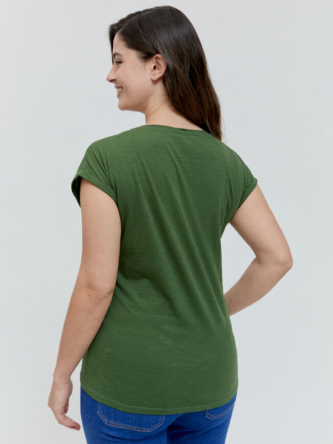 CAMISETA DETALLE Verde oscuro