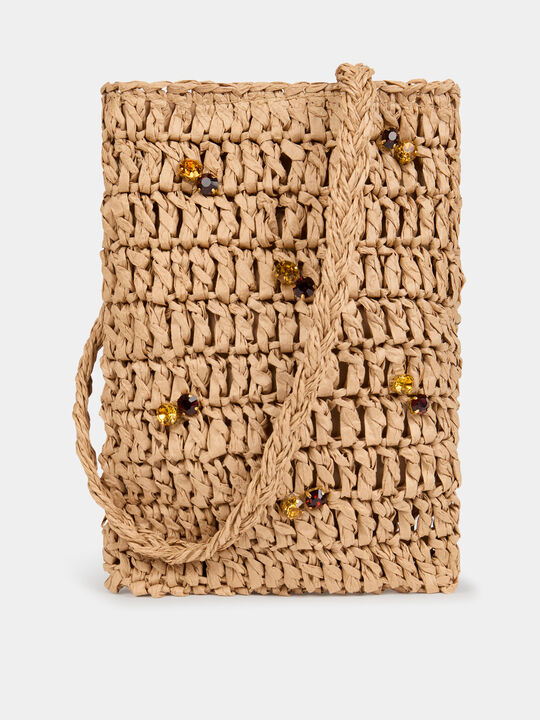 BOLSO MINI RAFIA Beige image number null
