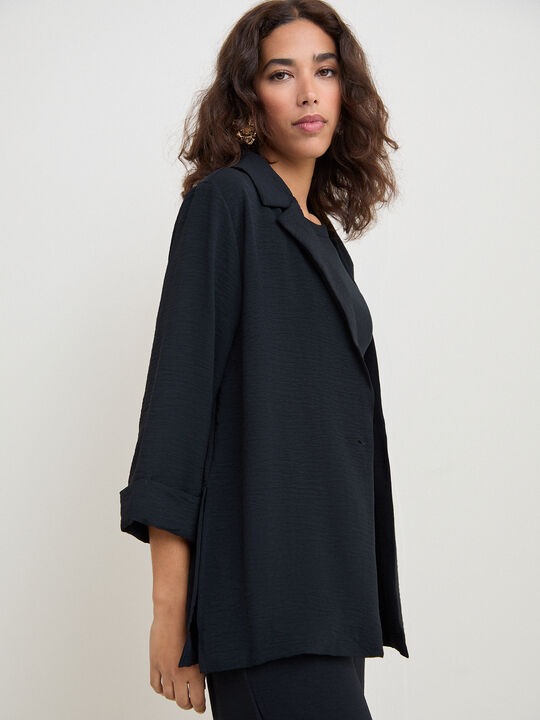 BLAZER LARGA FLUIDA Negro image number null