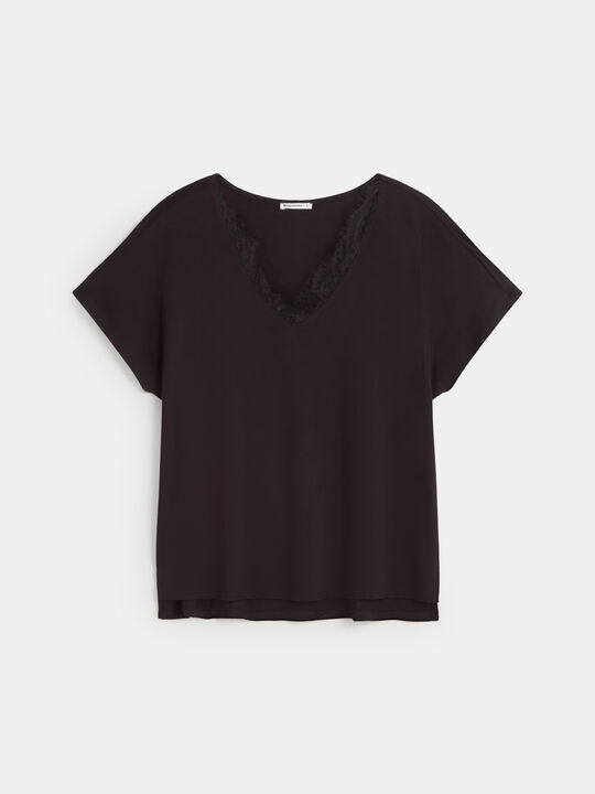 CAMISETA PUNTILLA Negro image number null
