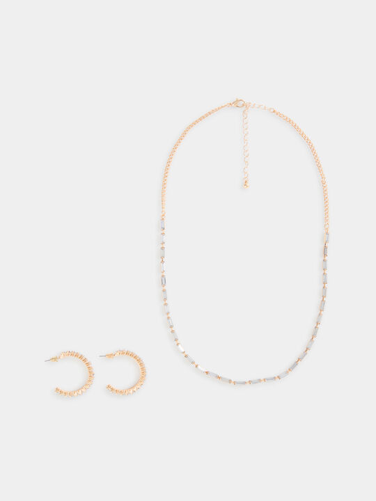 PACK PENDIENTES COLLAR BRILLOS Plata image number null