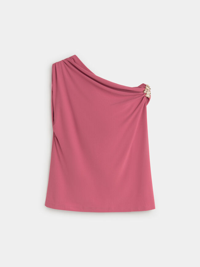 CAMISETA ASIMETRICA BROCHE Blush