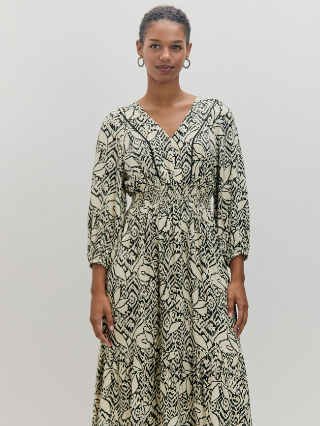 VESTIDO ESTAMPADO CANESU Negro