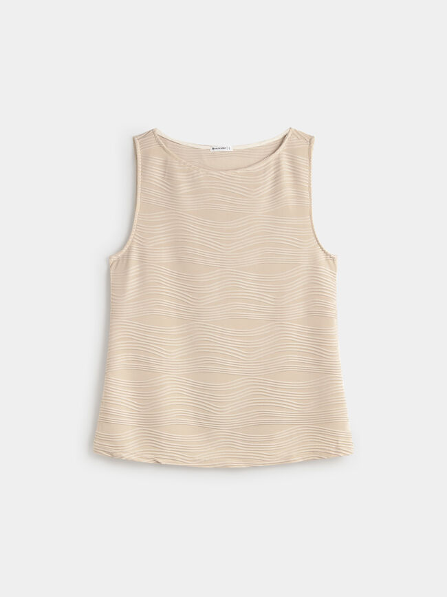 TOP CUELLO BARCA Piedra
