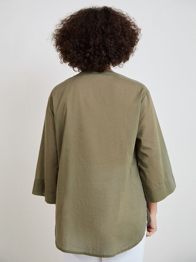 CAMISA ANCHA CROCHET Kaki