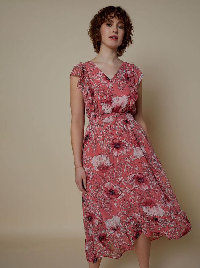 Vestido volantes estampado Estampado 1