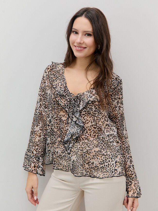 BLUSA VOLANTE Beige