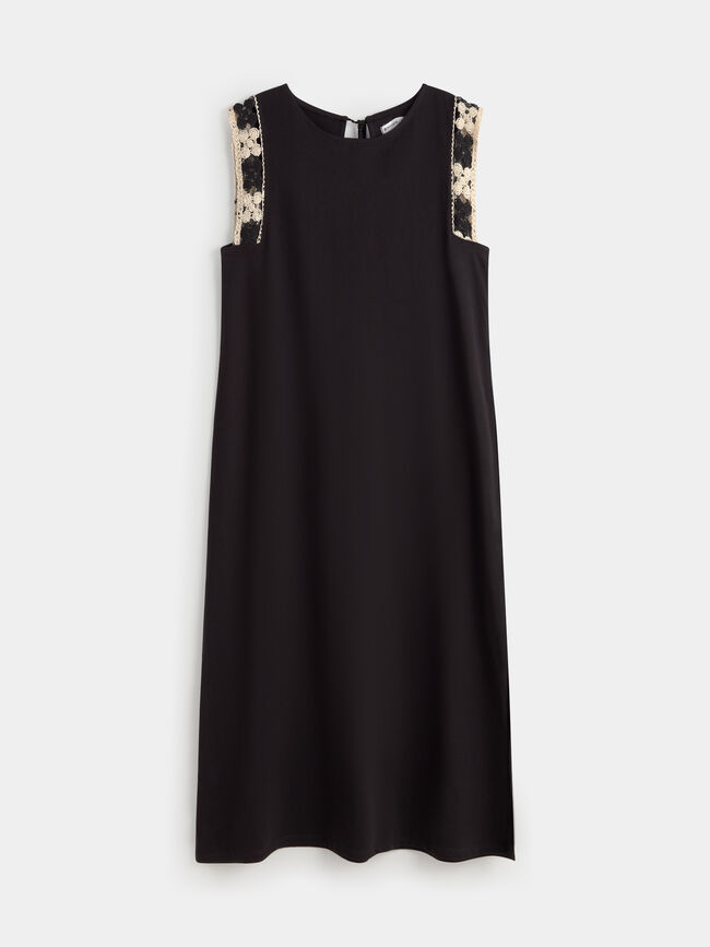VESTIDO CROCHET Negro