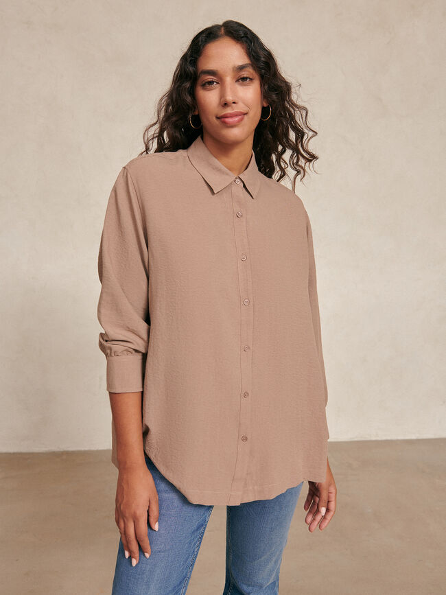 Camisa fluida Tostado