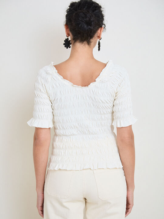 CAMISETA GOMA CANILLA Blanco Hueso image number null