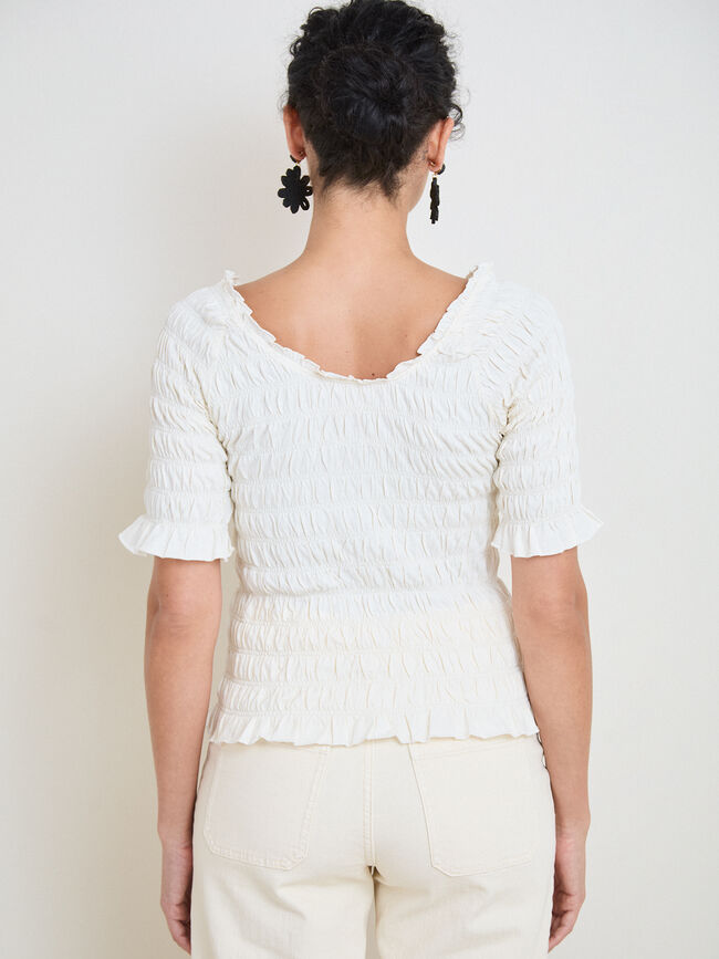 CAMISETA GOMA CANILLA Blanco Hueso