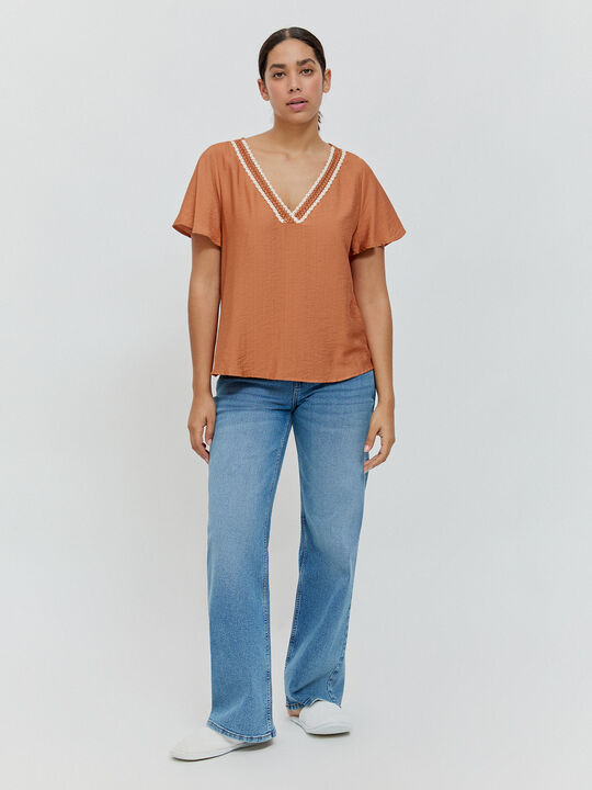 BLUSA FORNITURA ESCOTE Marron viejo image number null