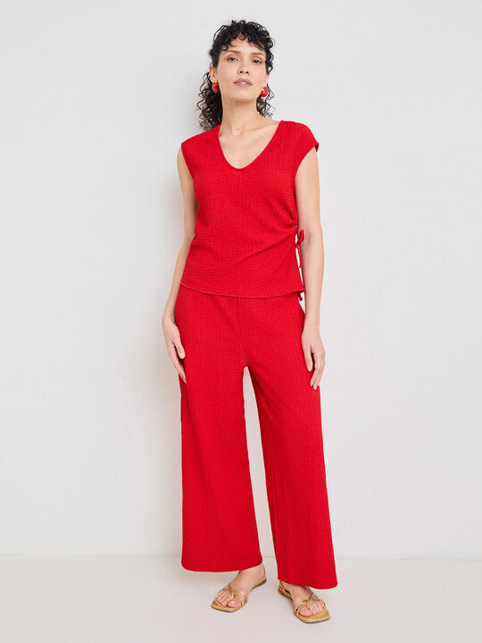 CAMISETA CUELLO Y ABERTURA Rojo image number null