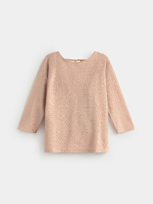 JERSEY CRUZADO LENTEJUELAS Rosa Claro