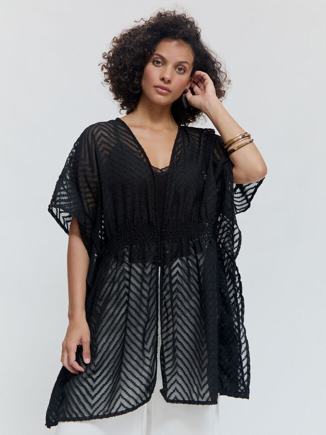 KAFTAN DETALLE ELÁSTICO Negro