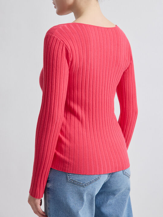 JERSEY  CUELLO PICO CANALÉ coral fresa image number null