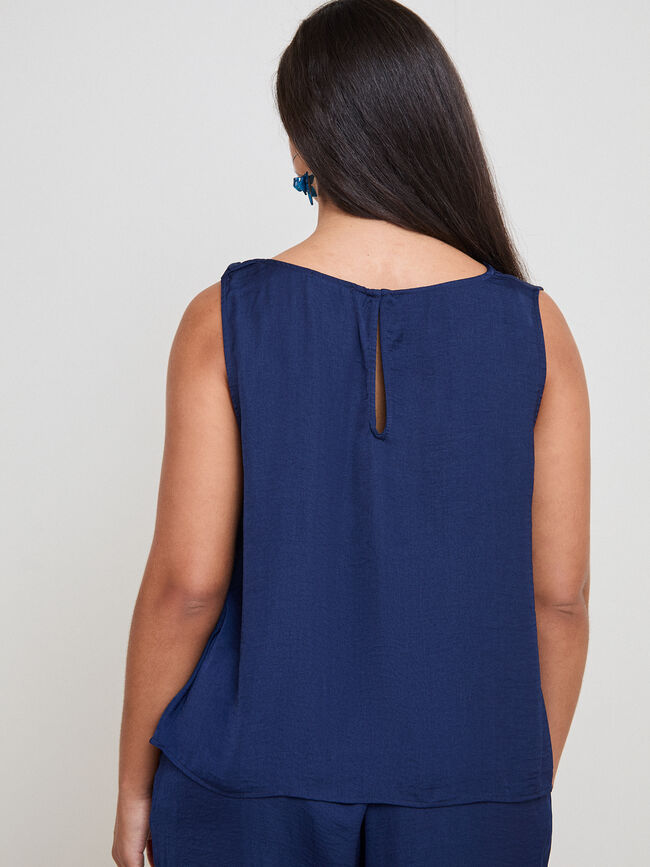 TOP DETALLE NUDO Azul Noche