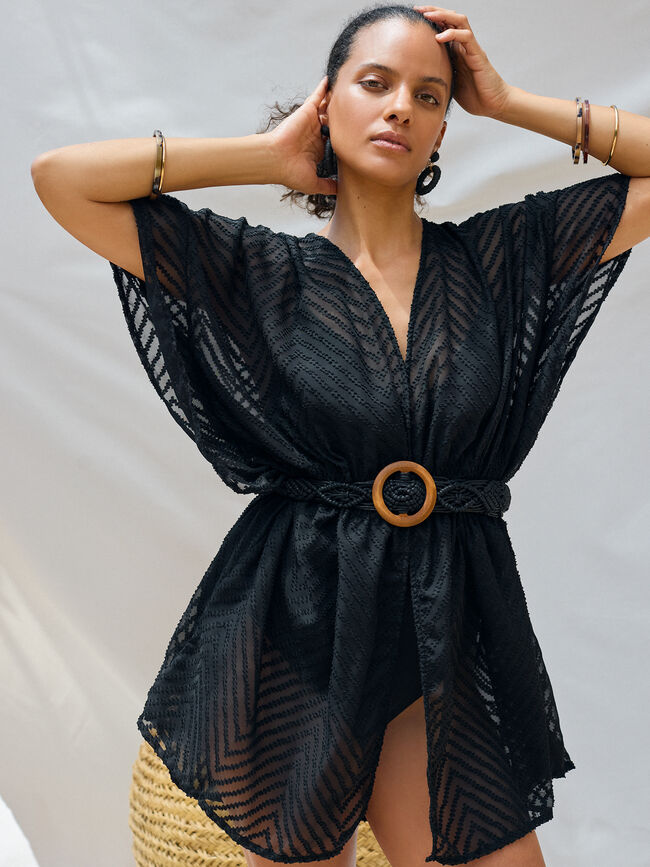 KAFTAN DETALLE ELÁSTICO Negro