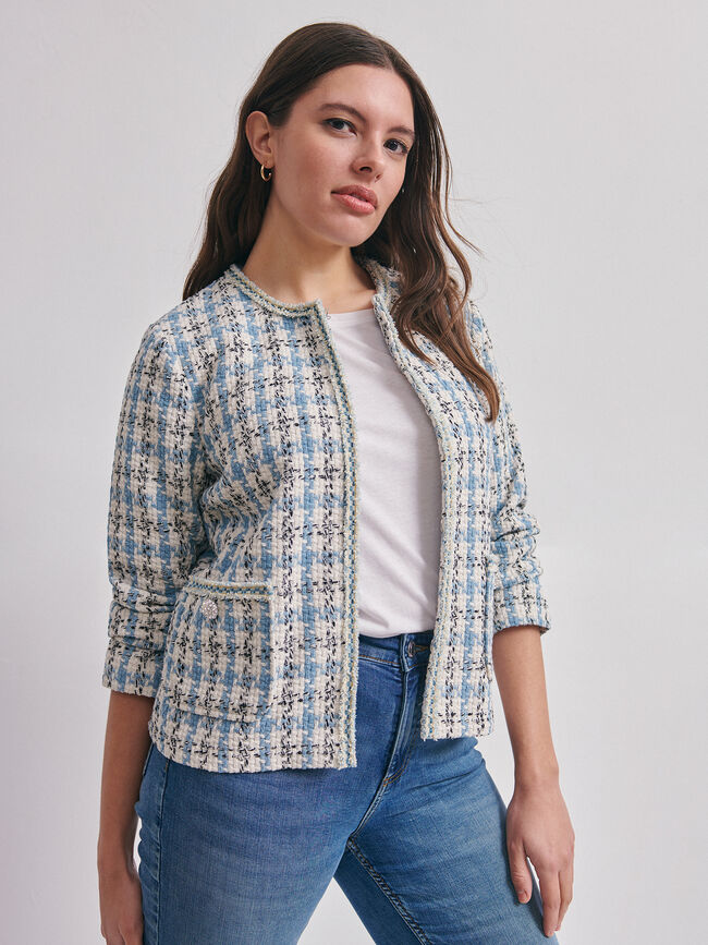 chaqueta tweed Azulon