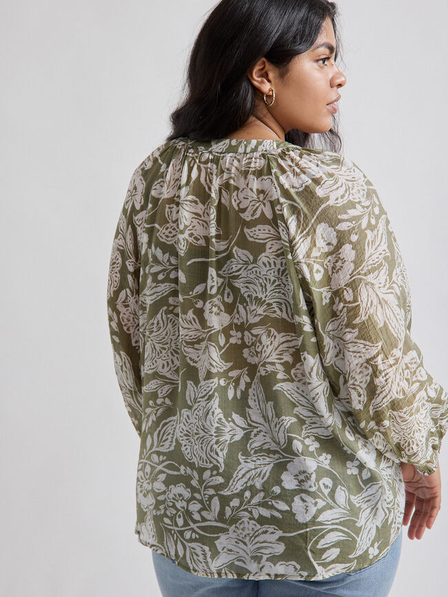 BLUSA FLUIDA ESTAMPADA Kaki