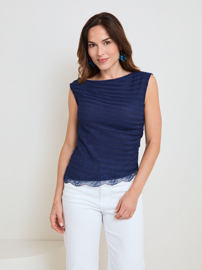 CAMISETA ASIMETRICA TEXTURA Azul Noche