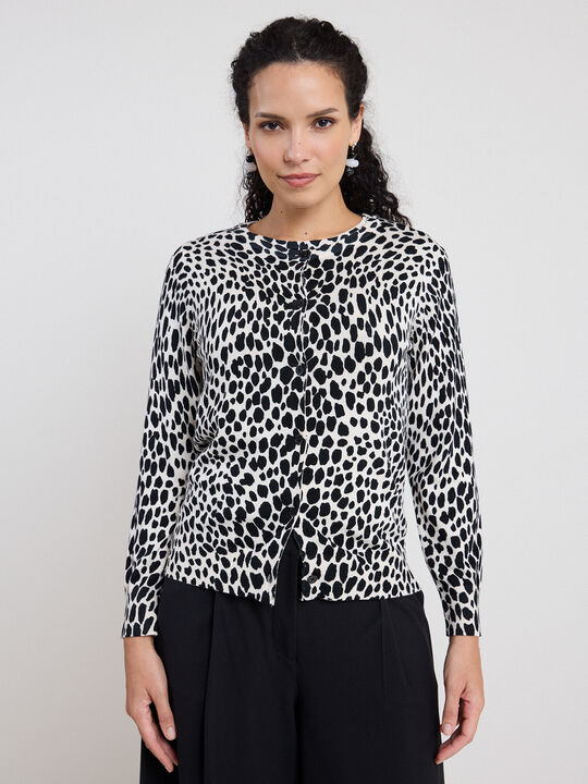 CARDIGAN ESTAMPADO Crudo image number null