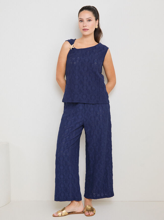 TOP CON JOYA Azul Noche