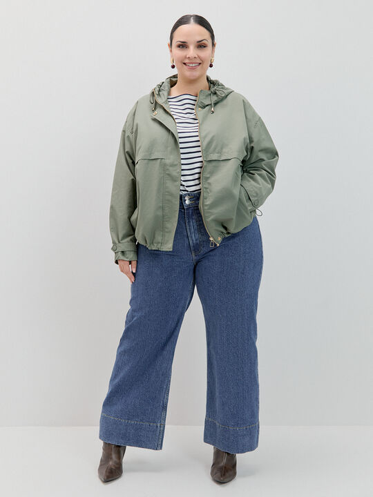 PARKA B&Aacute;SICA CAPUCHA kaki oscuro image number null