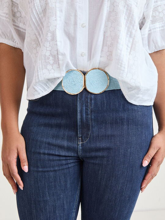 CINTURON RAFIA COLOR Azul Brillante image number null