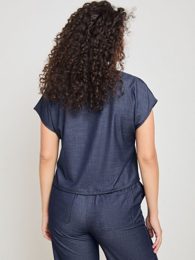 CHAQUETA FLUIDA CORTA Dark blue