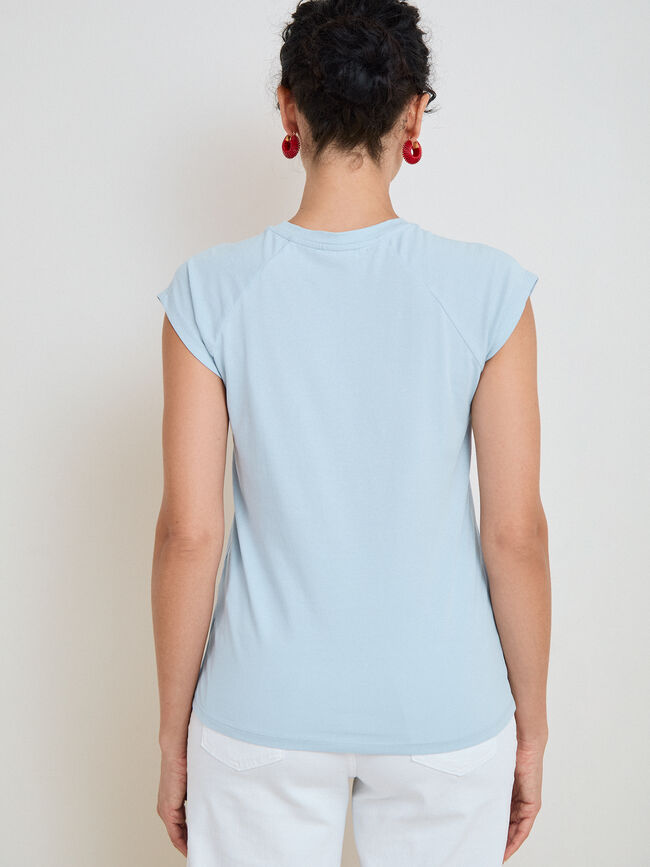 CAMISETA SLIM HIBISCUS Azul Bebe