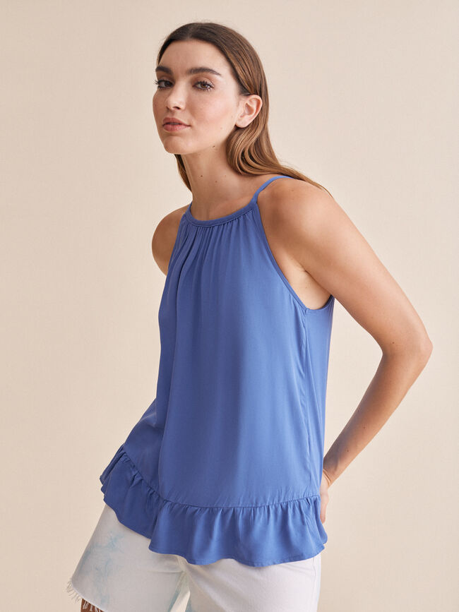 Top volante bajo Azul Ceruleo