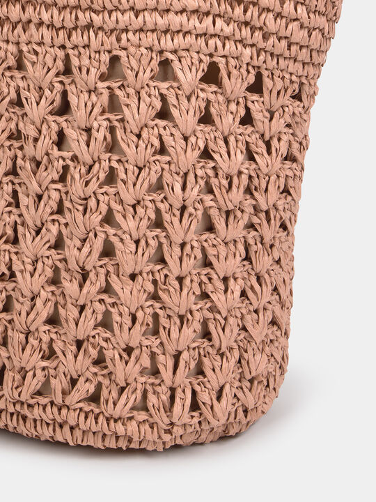 BOLSO GRANDE RAFIA Rosa Perla image number null