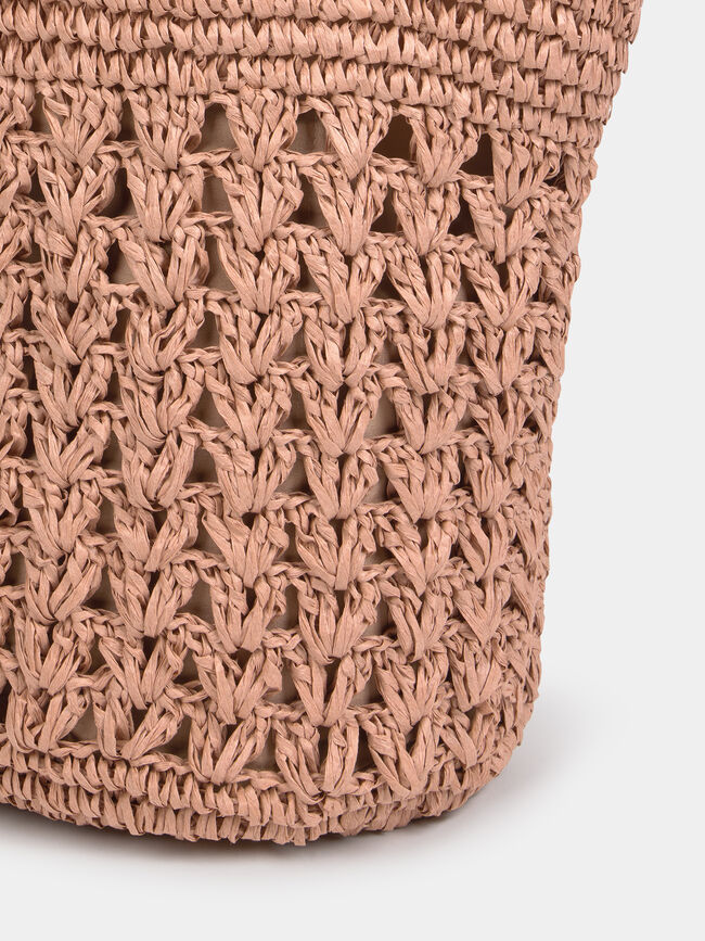 BOLSO GRANDE RAFIA Rosa Perla