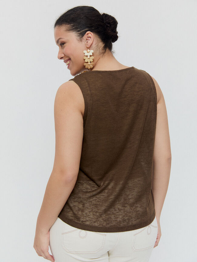 TOP BORDADO CUERDAS Marron